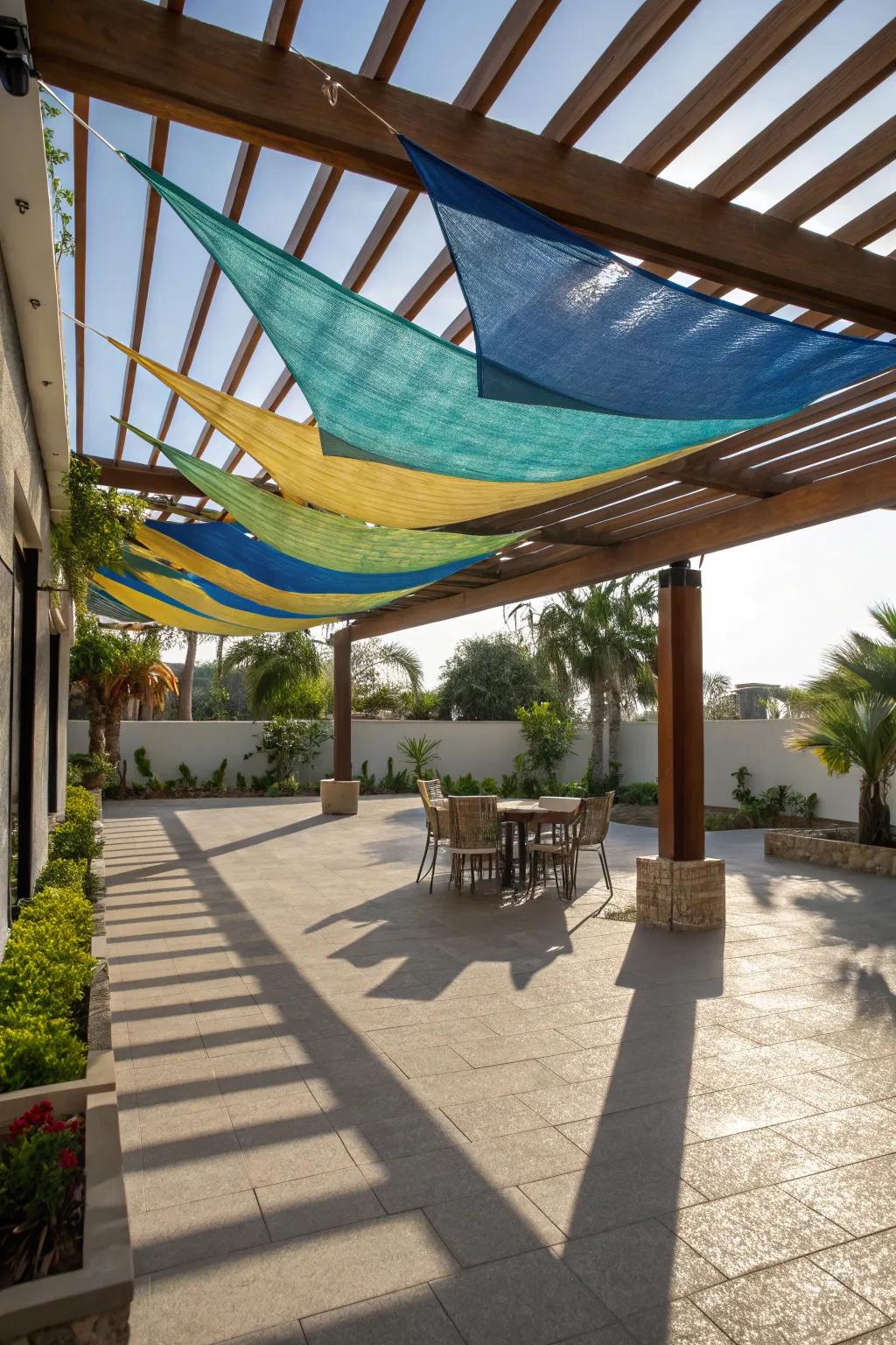Sail shades add color and playful charm.