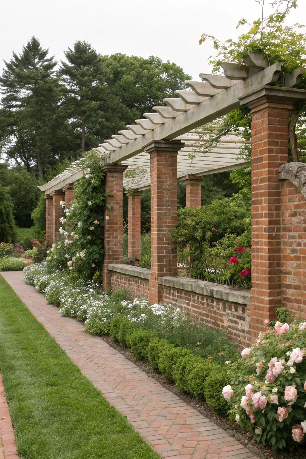 Brick fences offer timeless charm and durability.