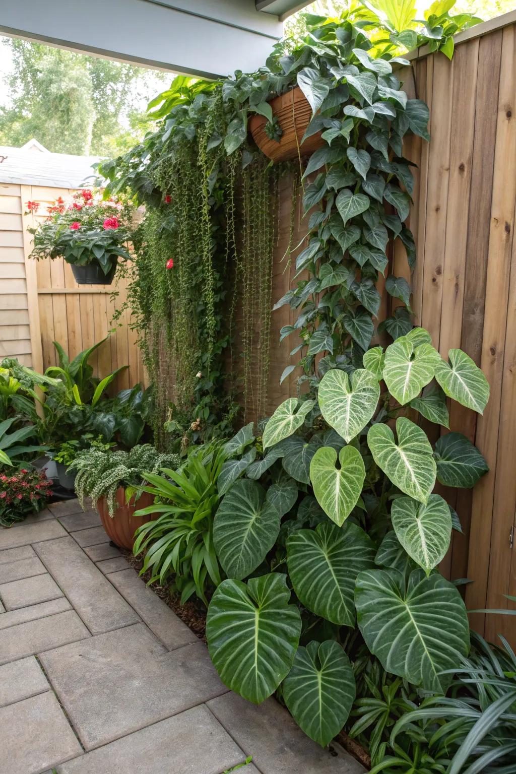 Showcase a variety of philodendrons for a stunning garden display.