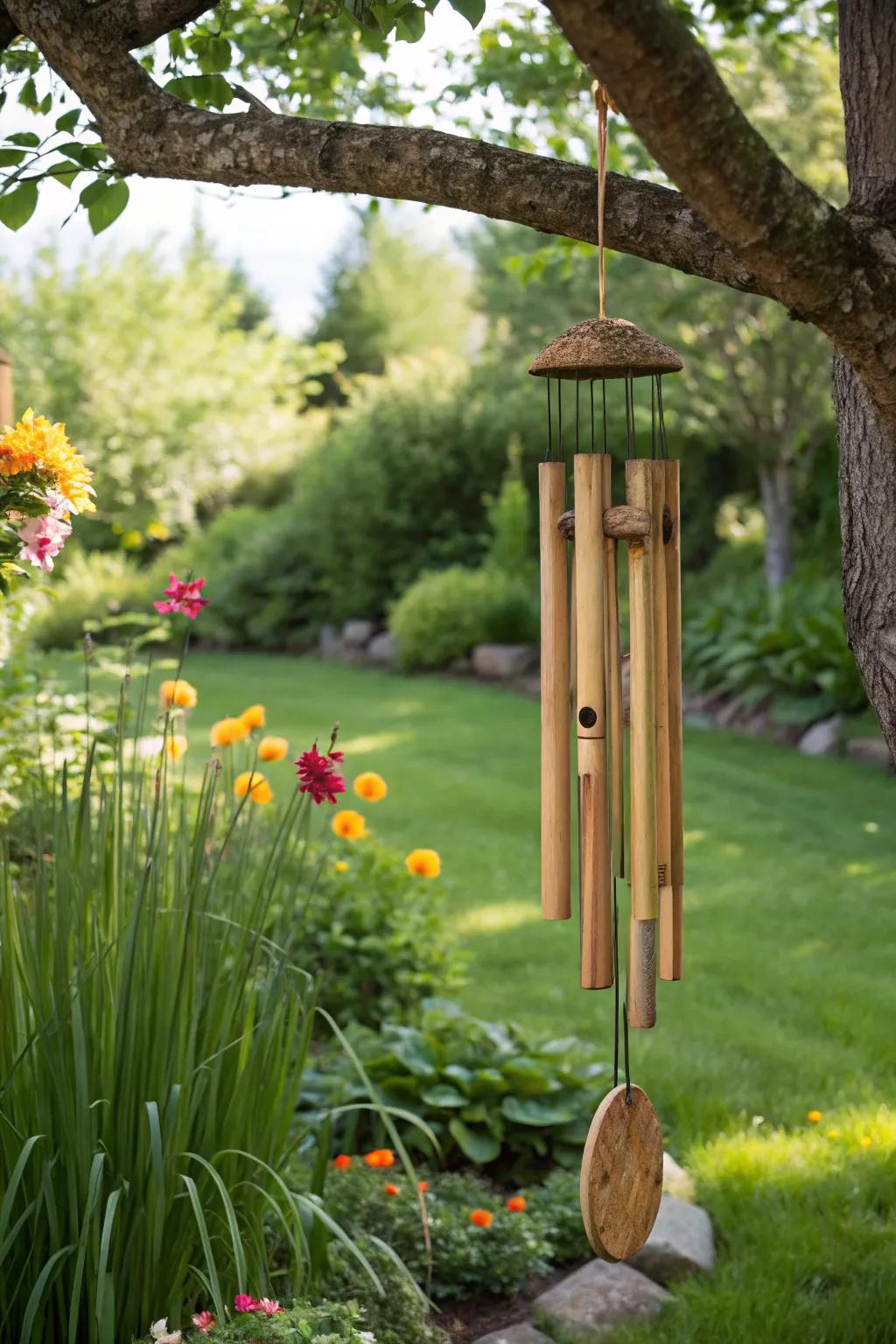 Add a tranquil vibe with bamboo wind chimes.