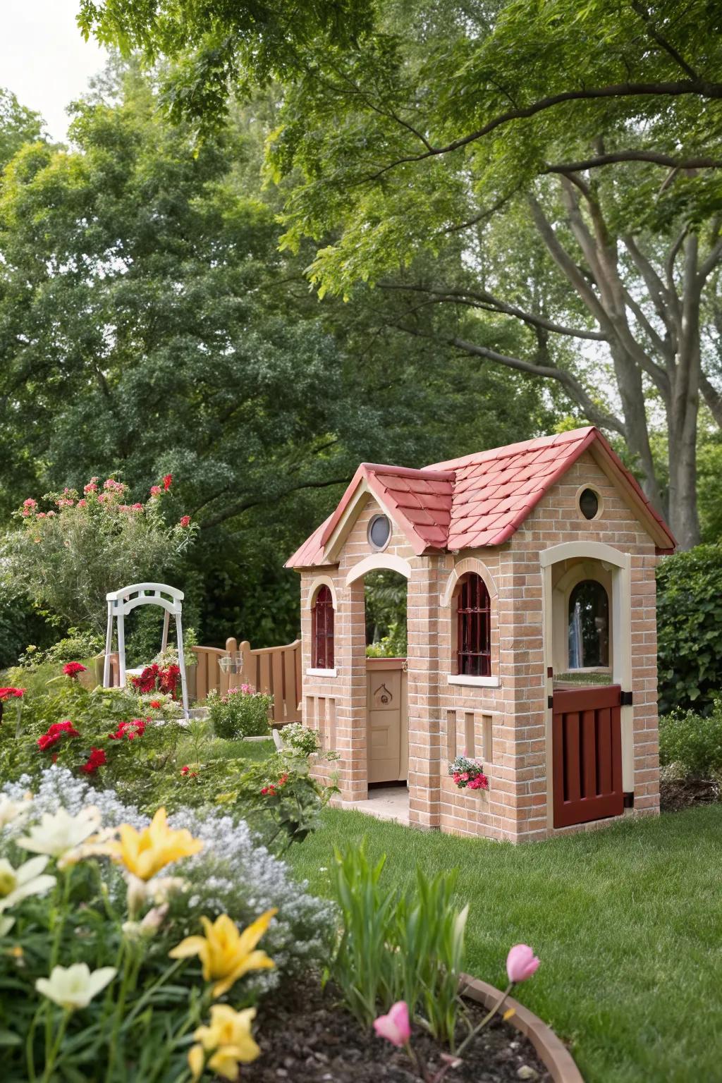 Faux brick facades add a touch of classic elegance.