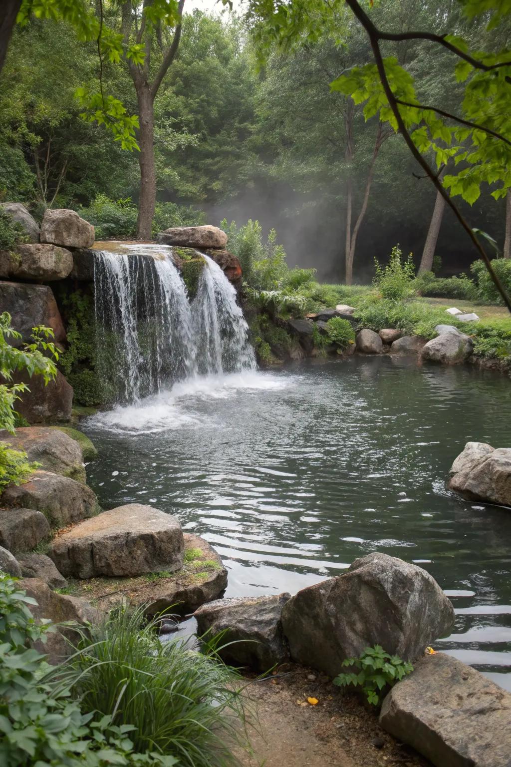 Bring your pond to life with a natural waterfall.