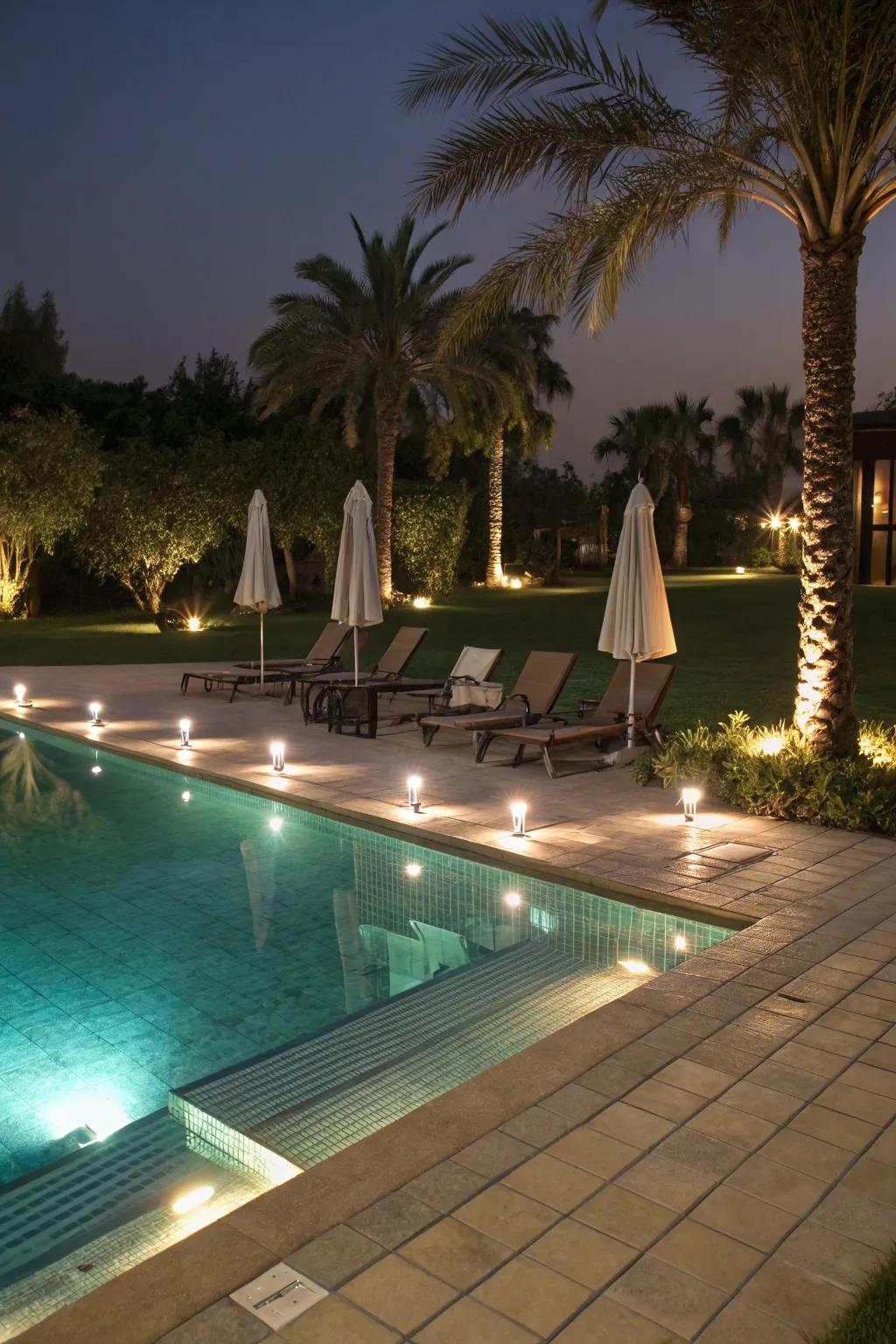 Energy-efficient lighting creates a sustainable and inviting evening atmosphere.