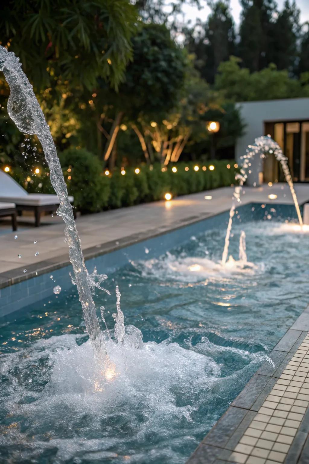 Dynamic water jets for an invigorating pool experience.