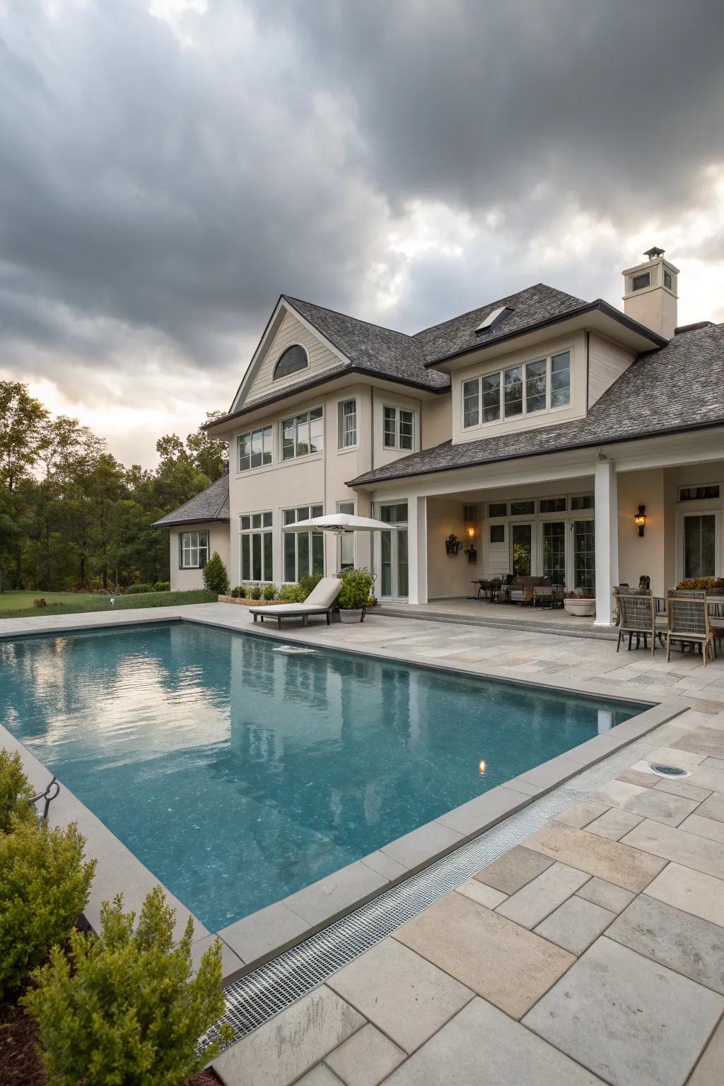 A pool that complements home architecture.