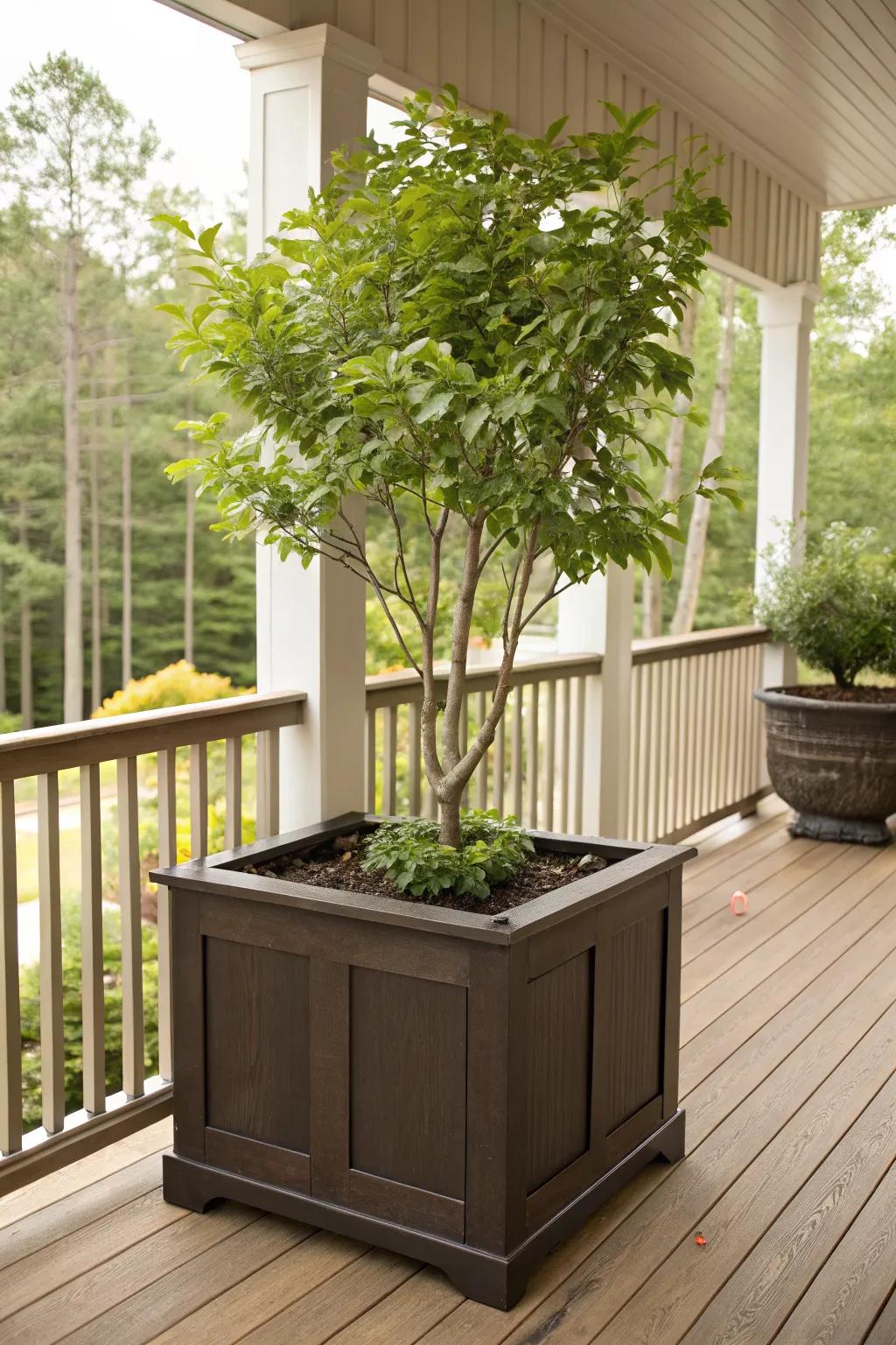 Make an impact with extra-large planter boxes.
