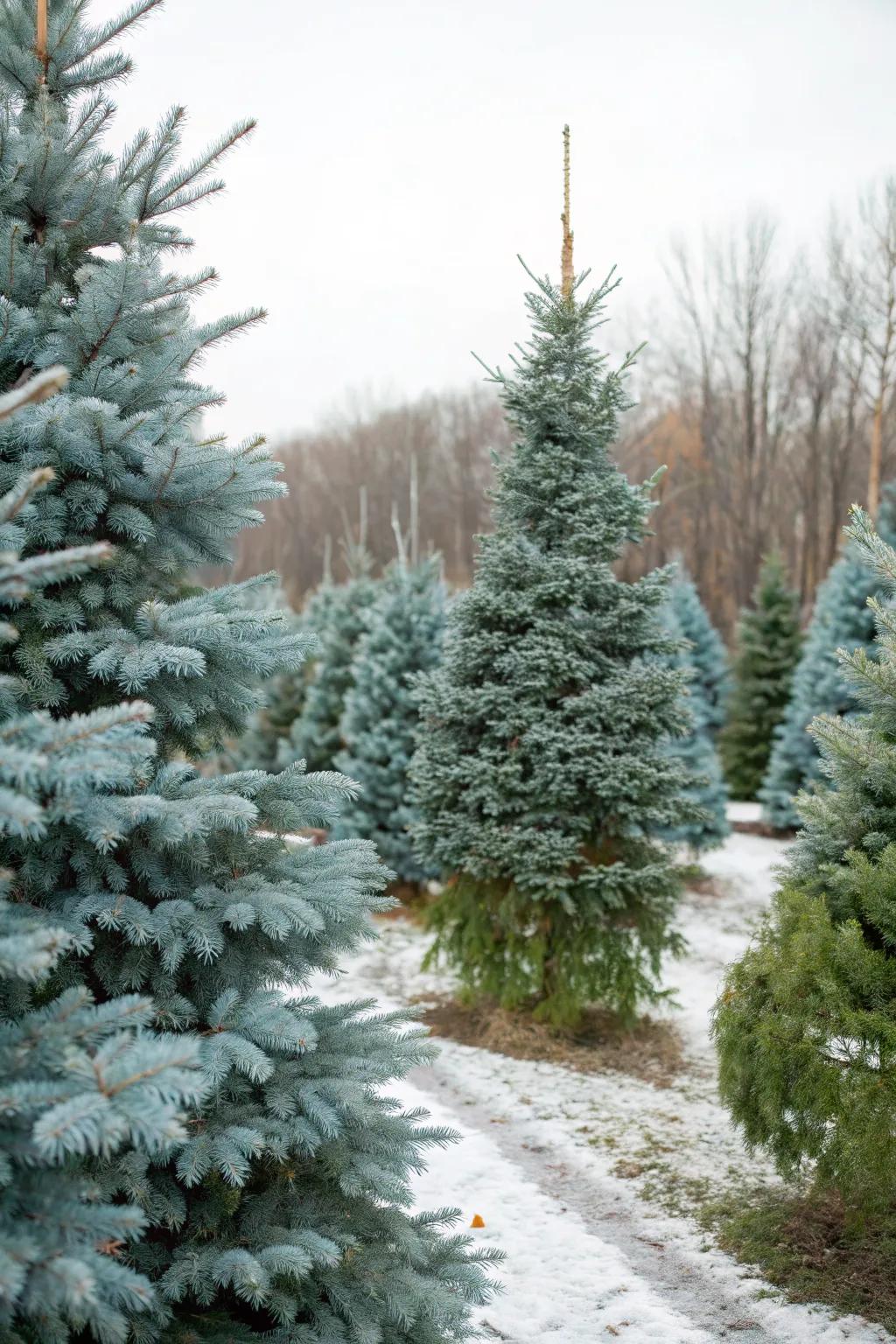 White Fir trees add a touch of winter beauty and privacy.