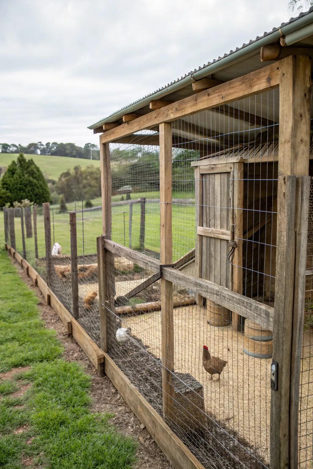 A classic farmhouse-style enclosure that stands the test of time.