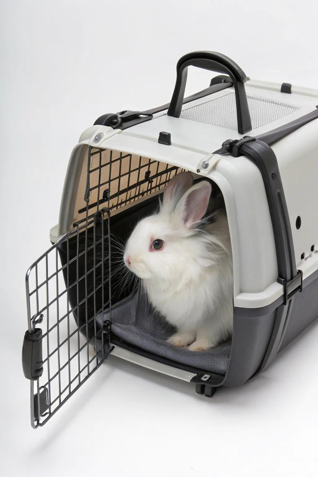 A travel-friendly rabbit cage for on-the-go pet owners.