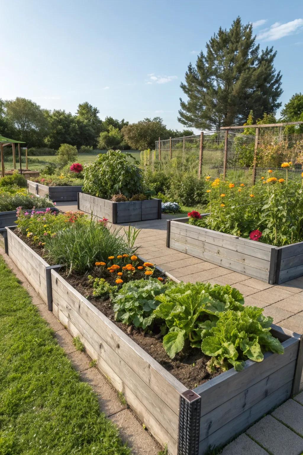 Recycled plastic borders offer eco-friendly durability for gardens.