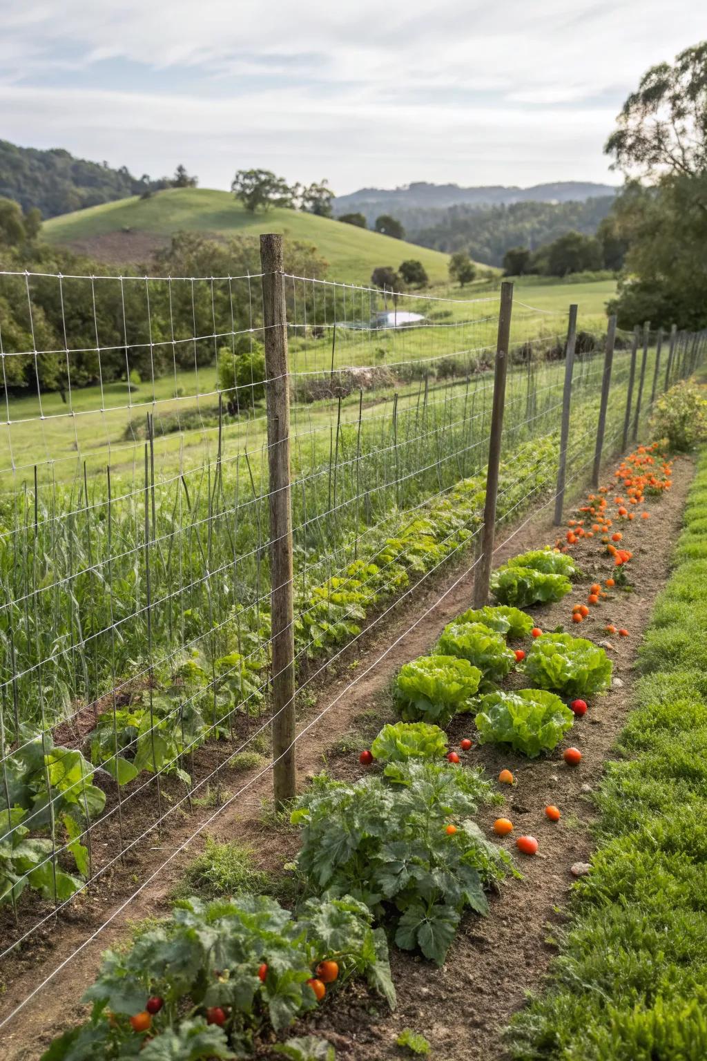 Hog wire fences combine functionality with rustic charm.
