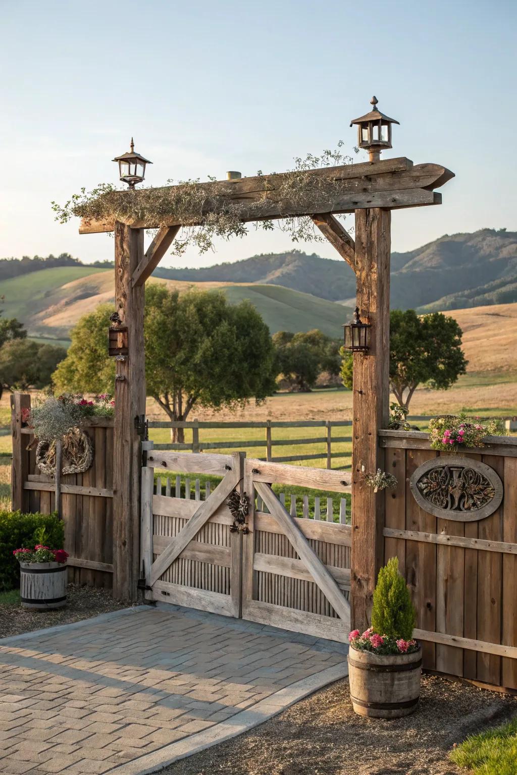 Farmhouse themes create a cozy and inviting entrance.