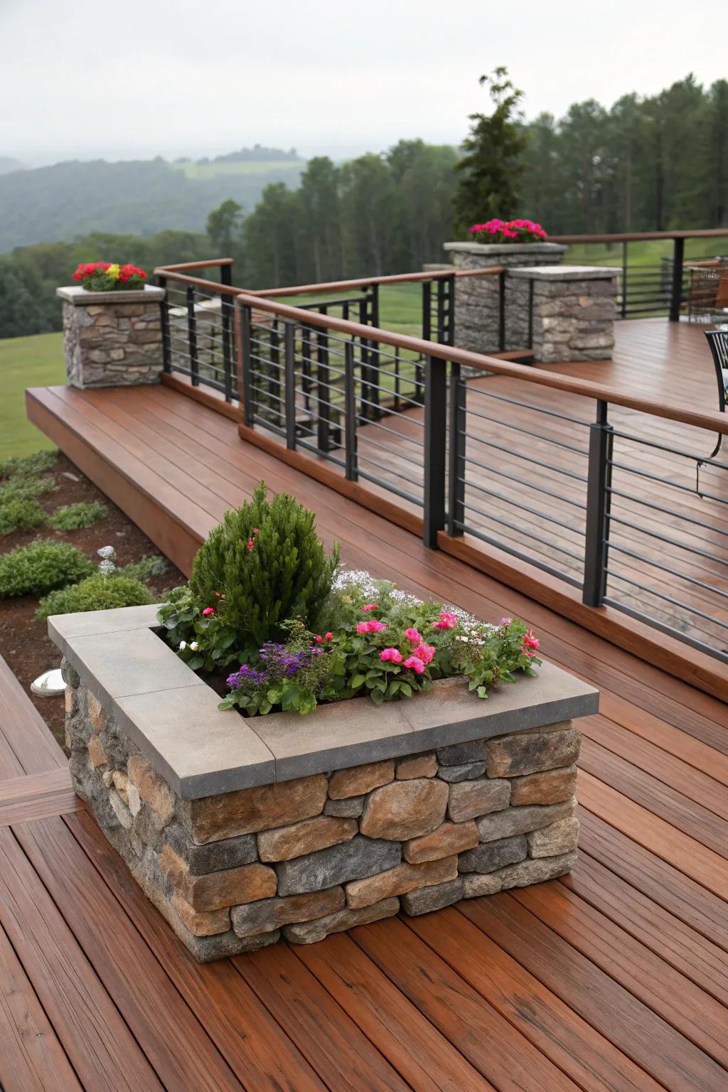 Contrast materials for a unique deck design.