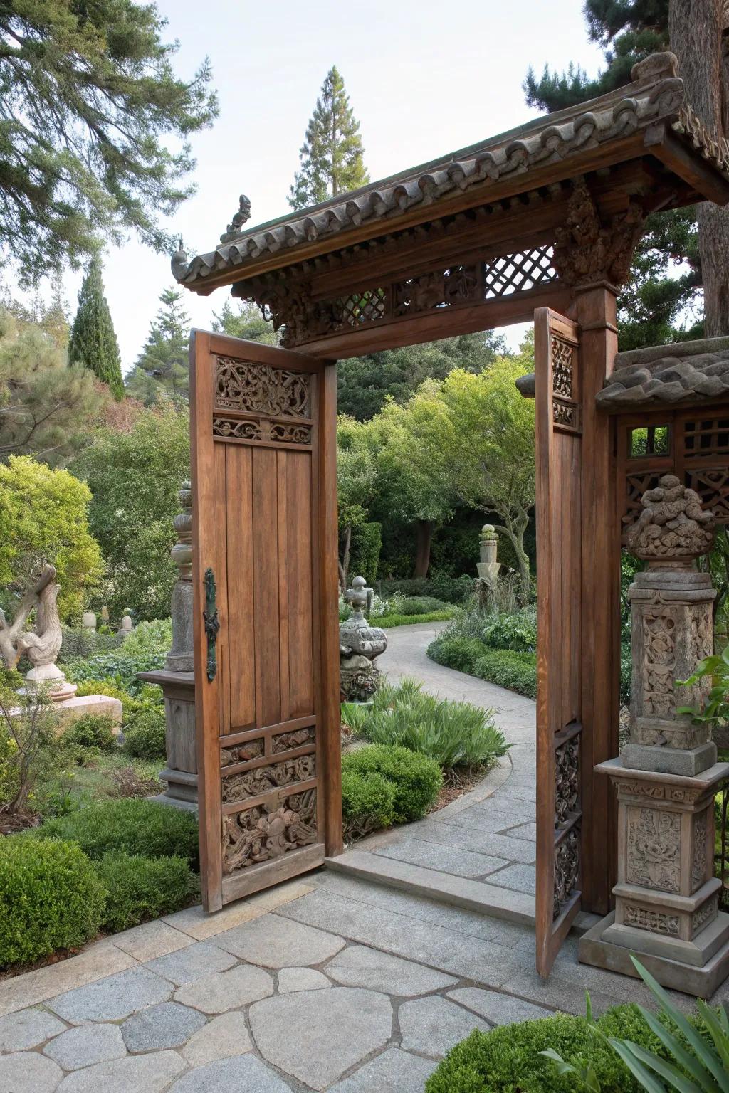 Carved details add a unique artistic flair.