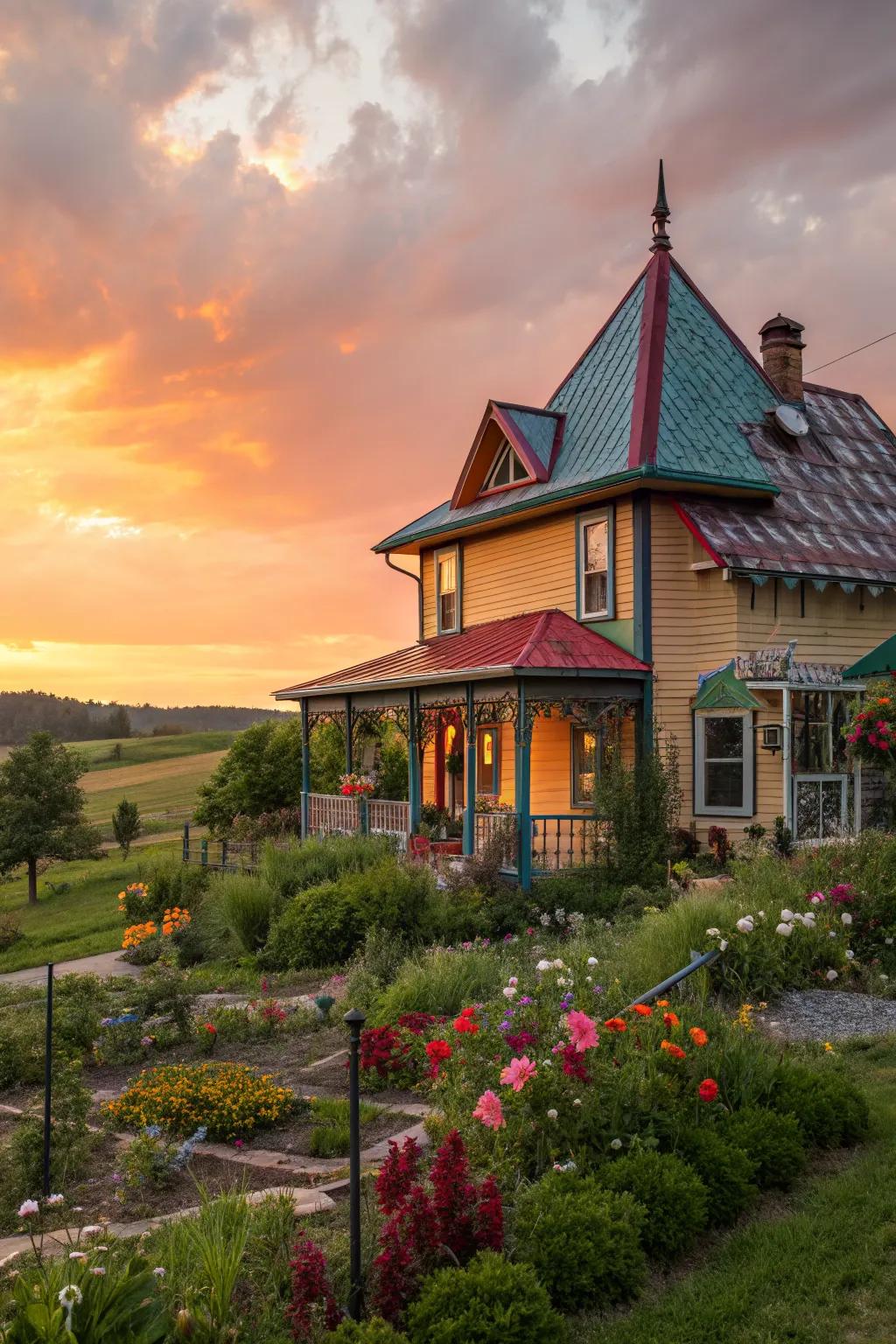 Showcase creativity with a multi-colored roof.