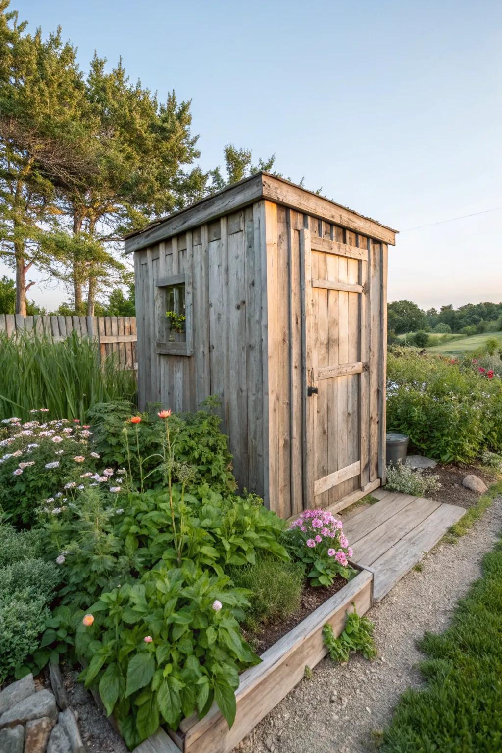 A natural cedar enclosure showcasing wood's beauty.