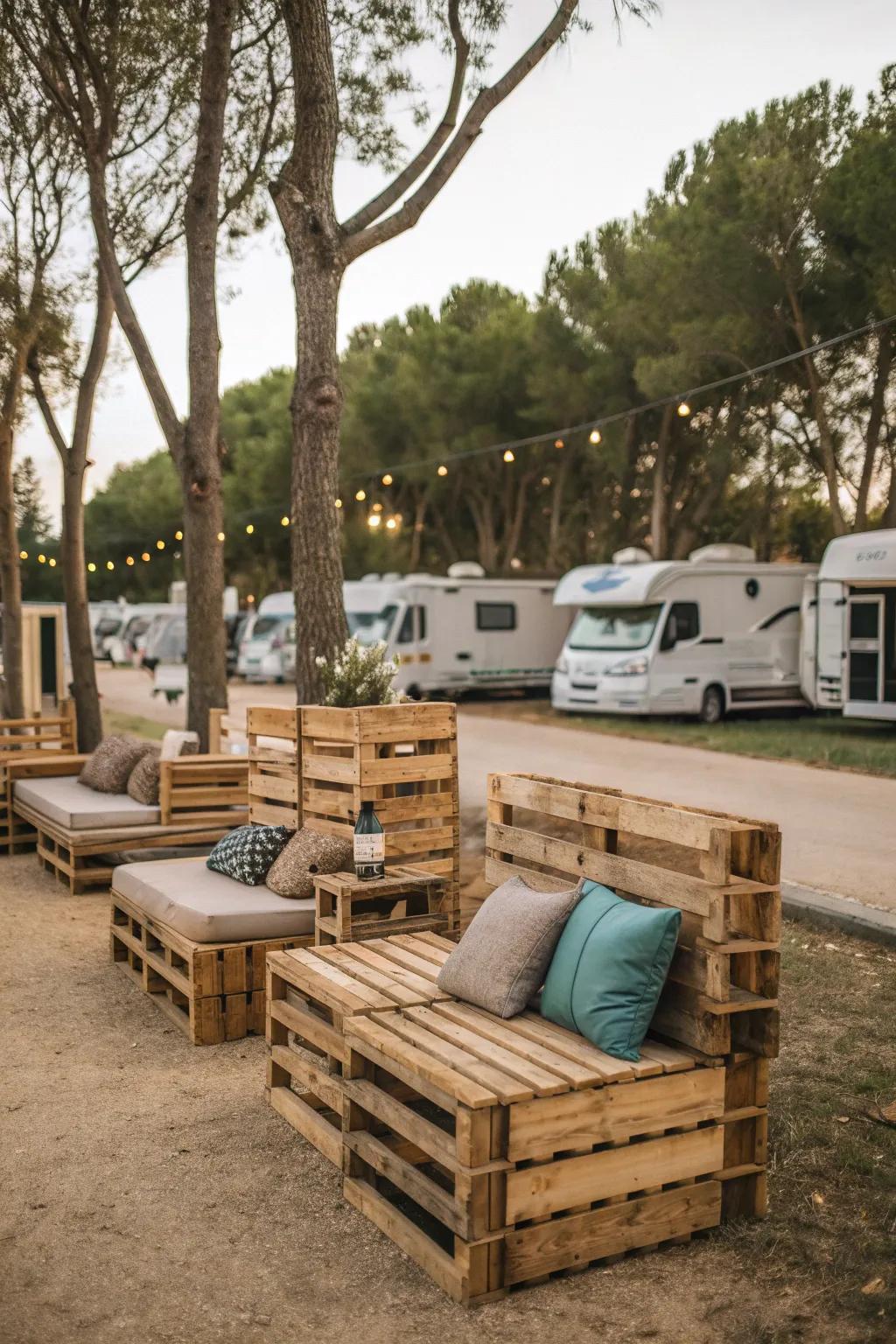 Wooden crates add rustic charm and utility.