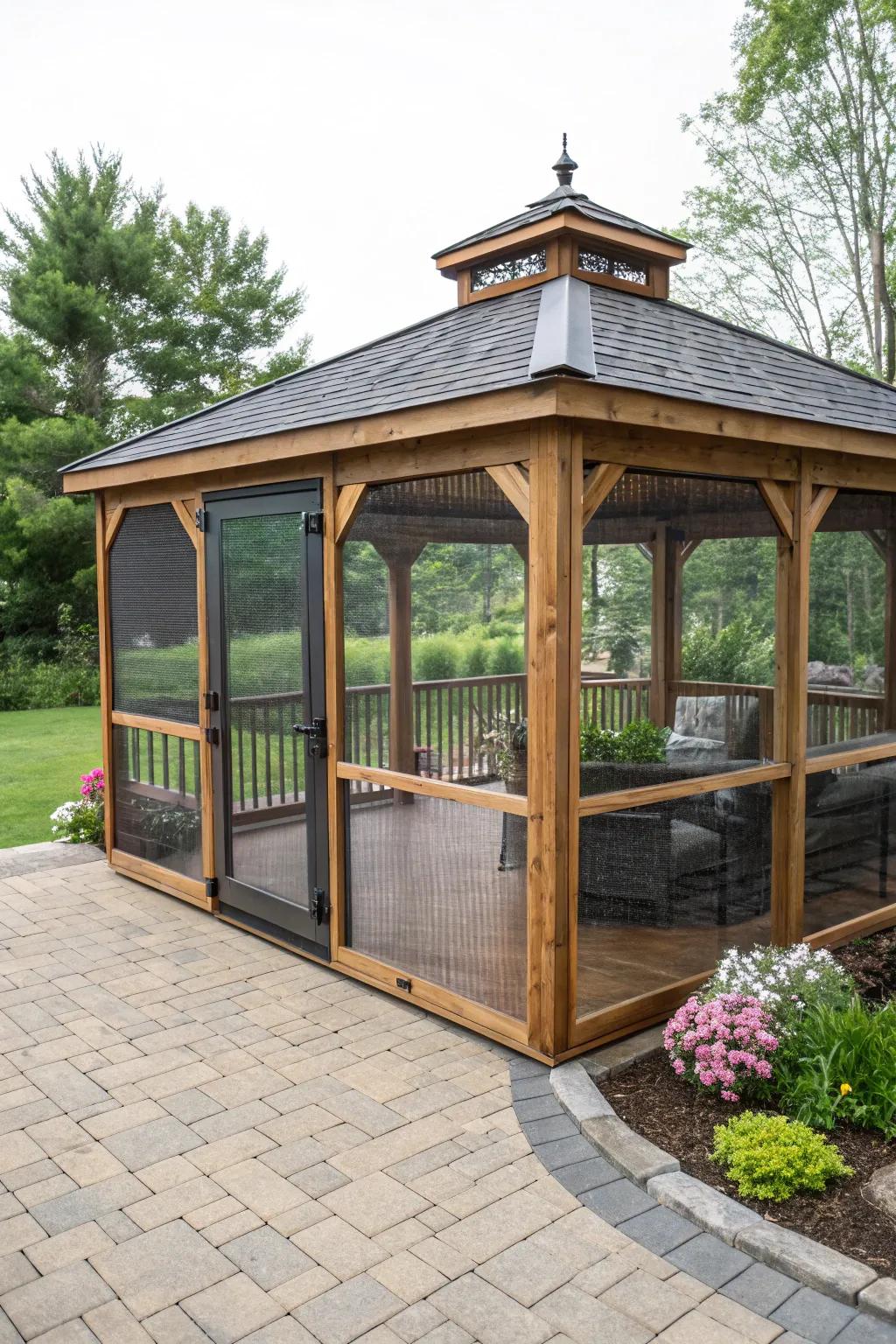 A gazebo ready for enjoyment in every season.