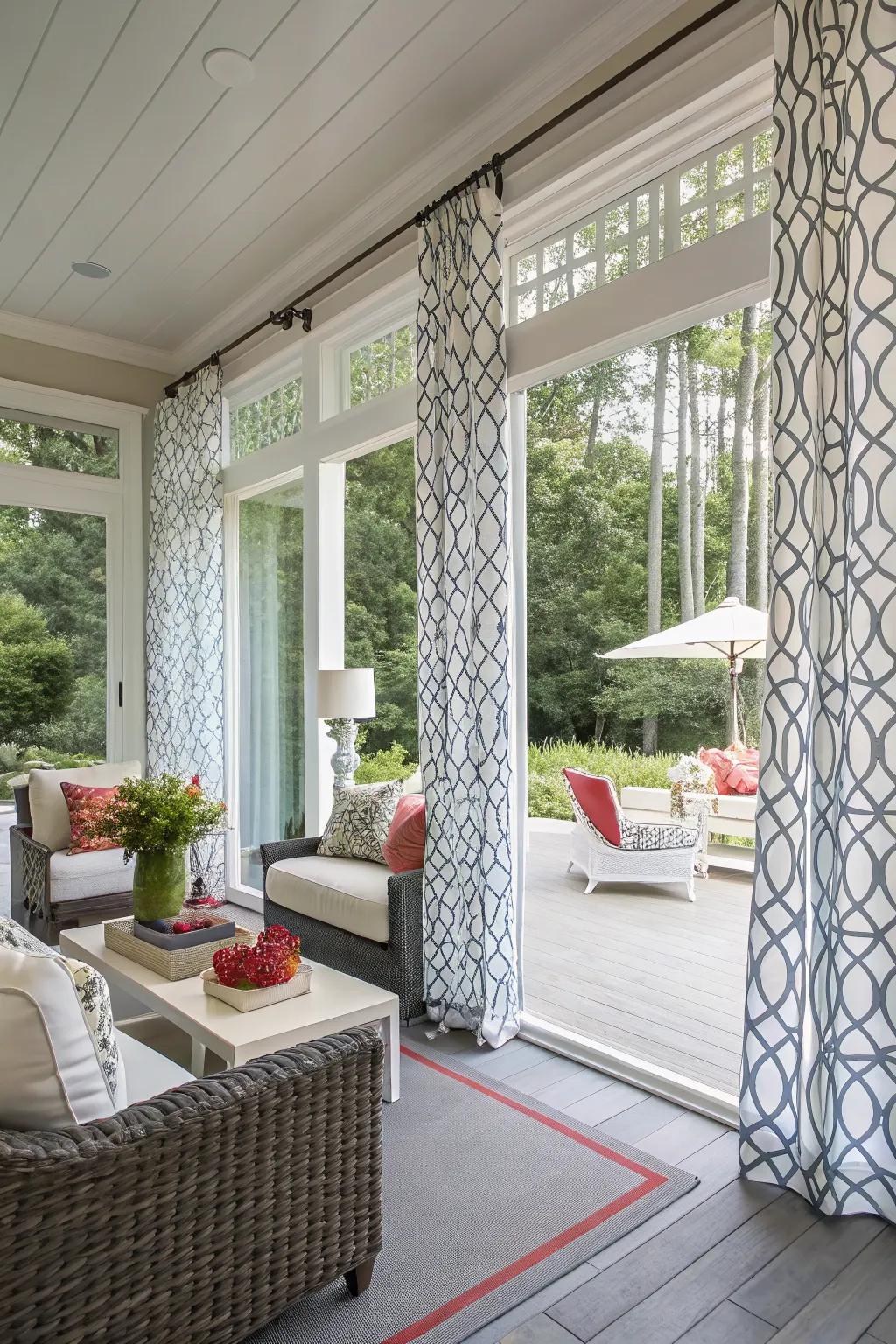 Geometric designs add a modern twist to your porch.