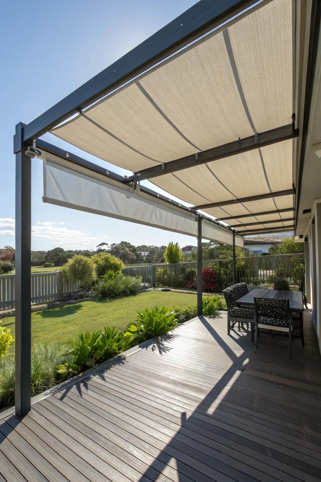 Shade cloths provide adjustable and straightforward sun protection.