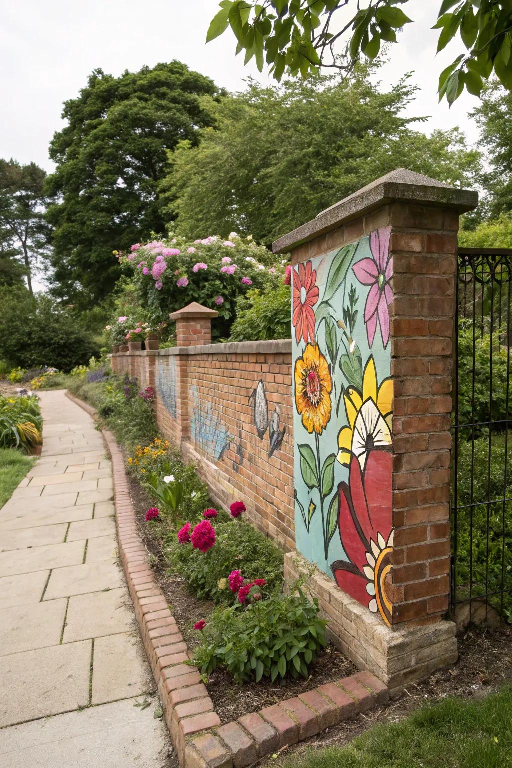 Express yourself with a mural on your brick wall.