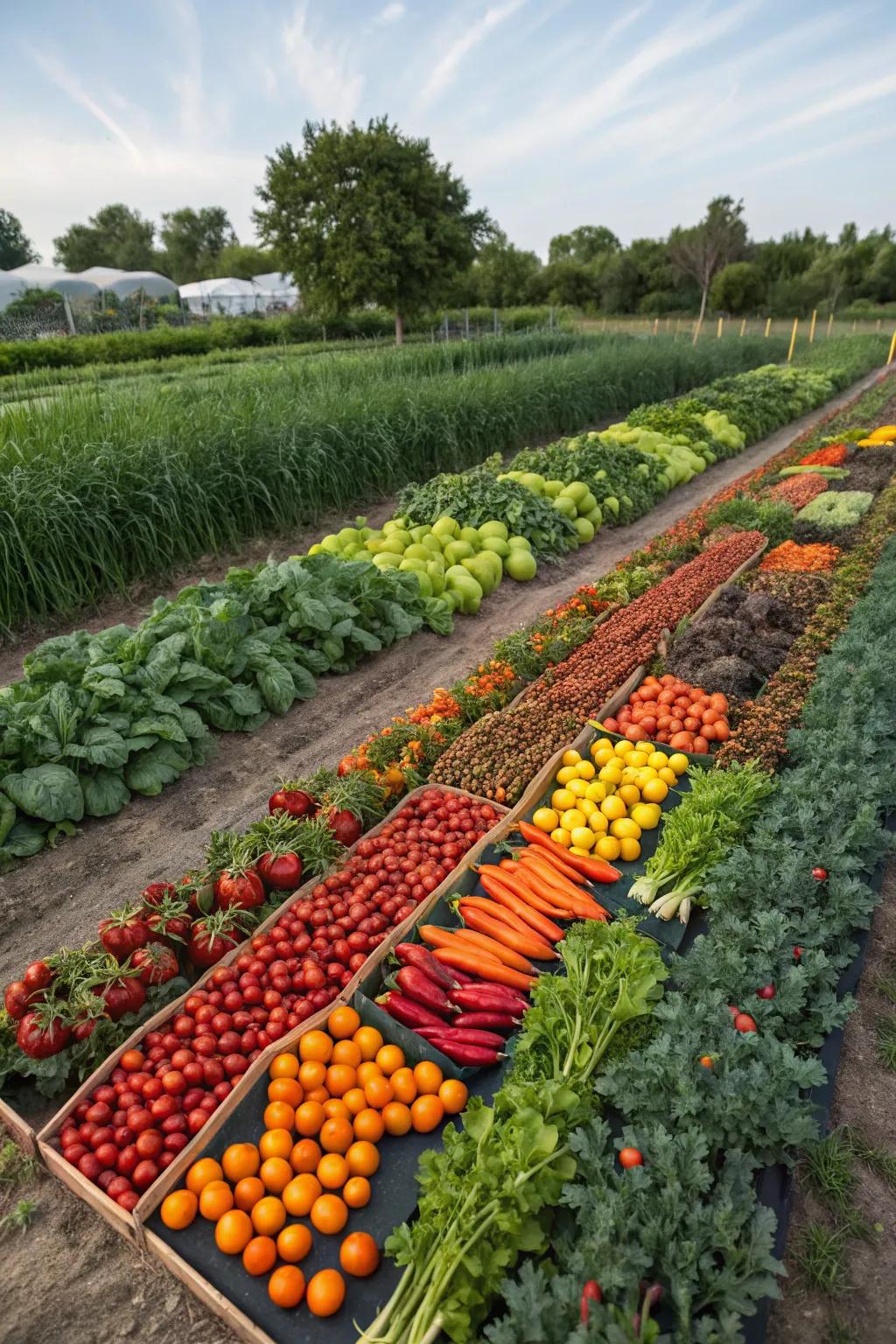Color-coded planting makes for a visually striking and organized garden.
