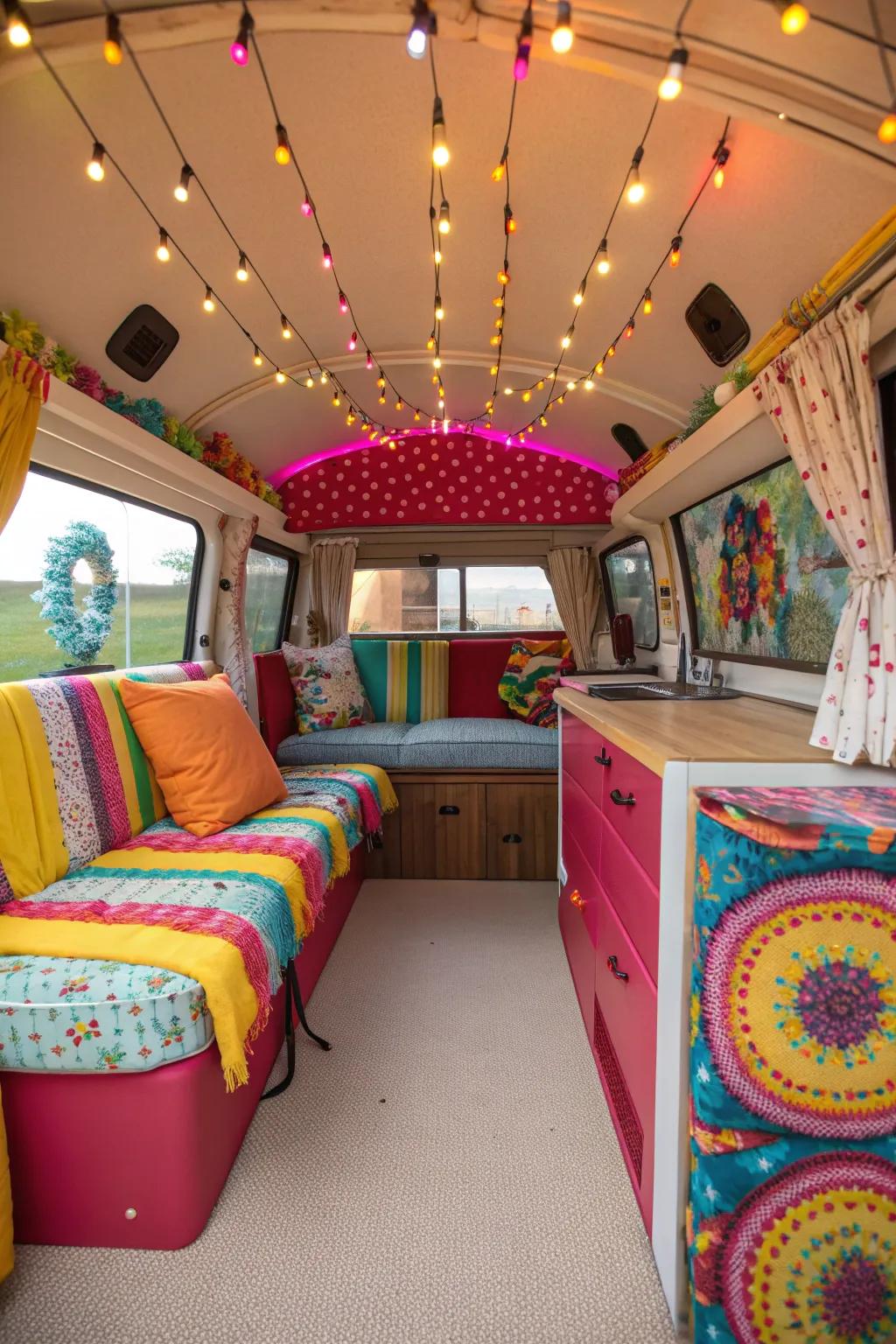 Brighten up your camper with a vibrant color scheme.