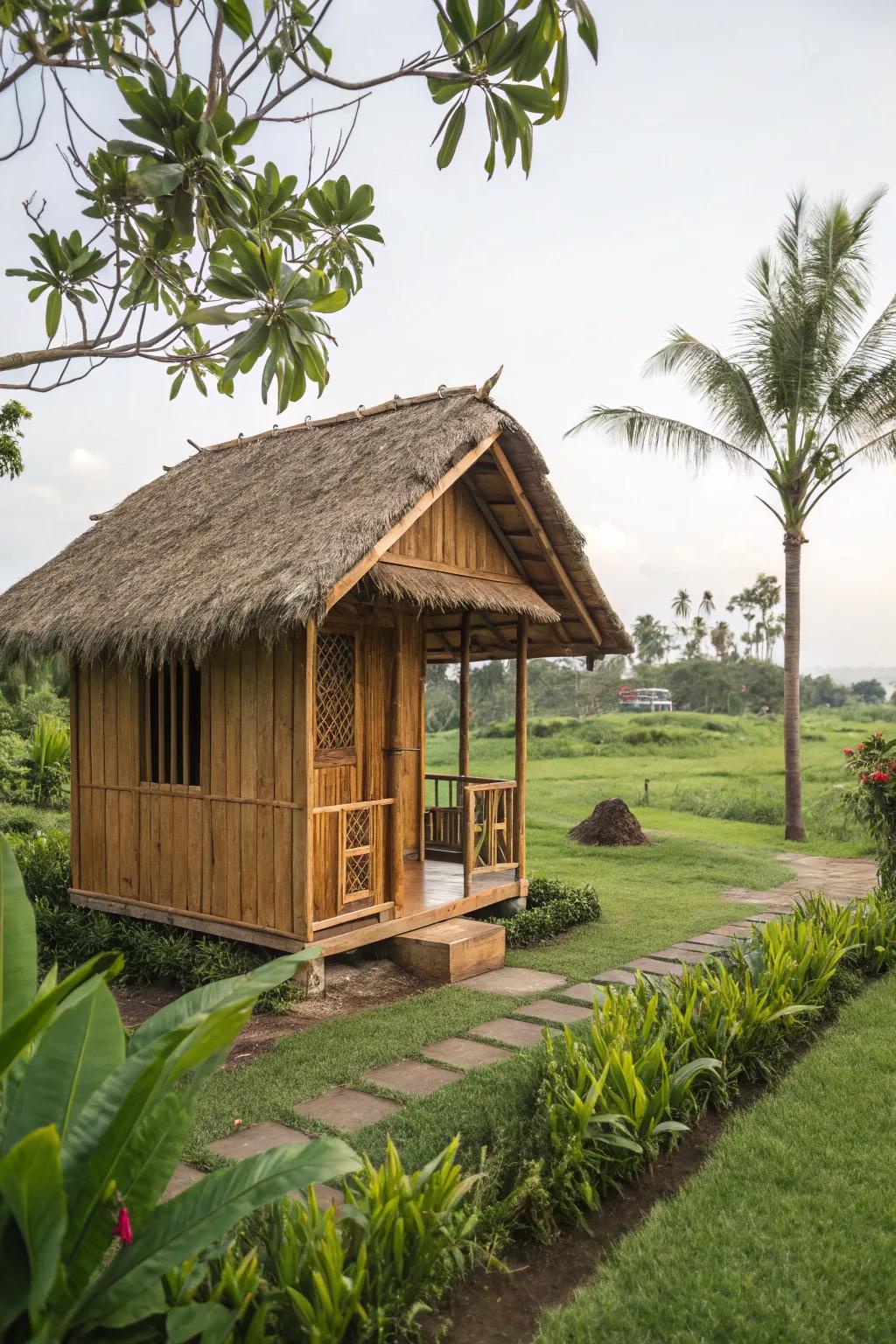 Sustainable beauty in an eco-friendly cabana.