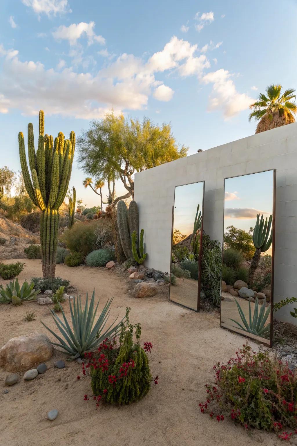 Mirrors expand the perceived space and brighten the area.