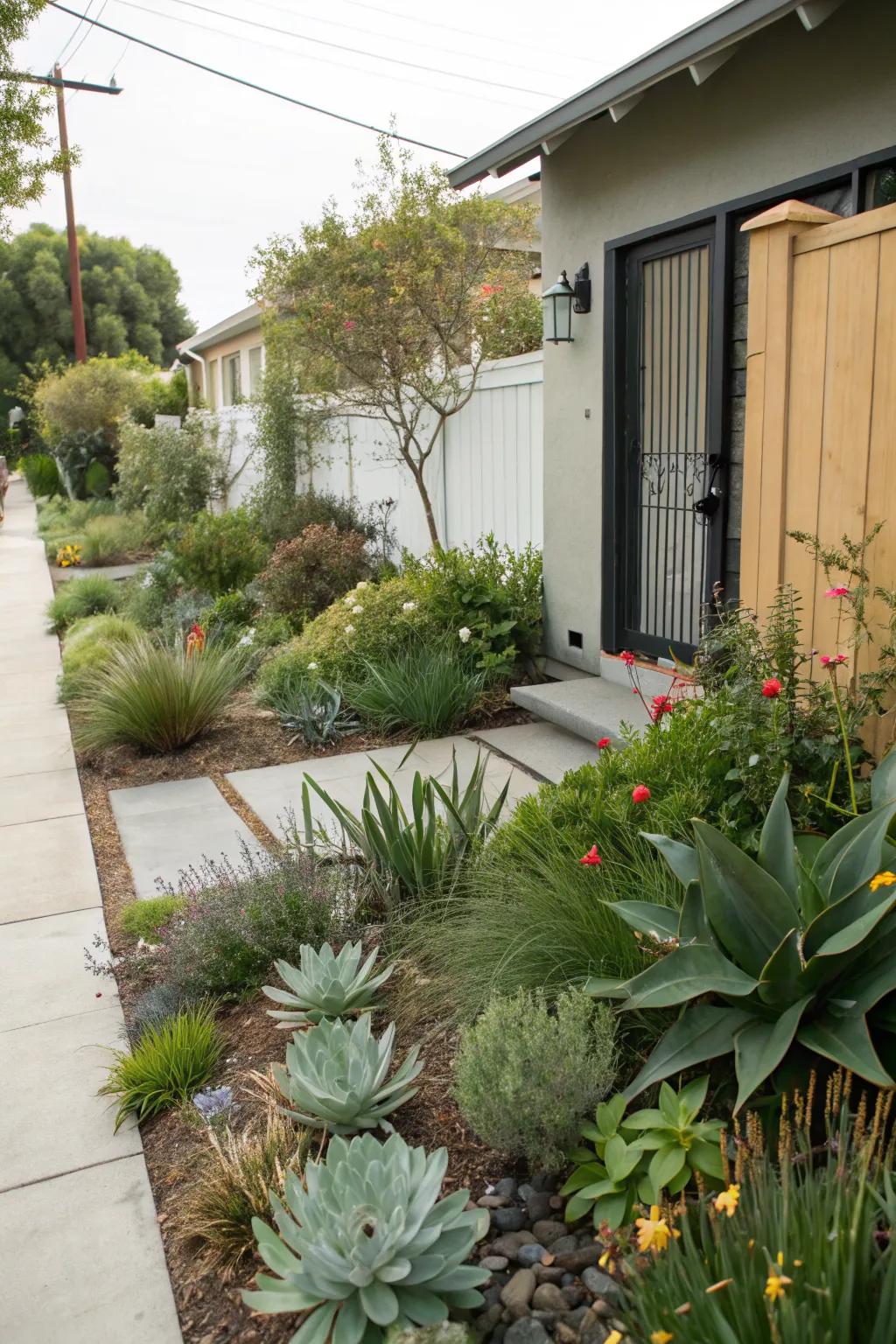 Low-maintenance plants ensure an easy-care garden.