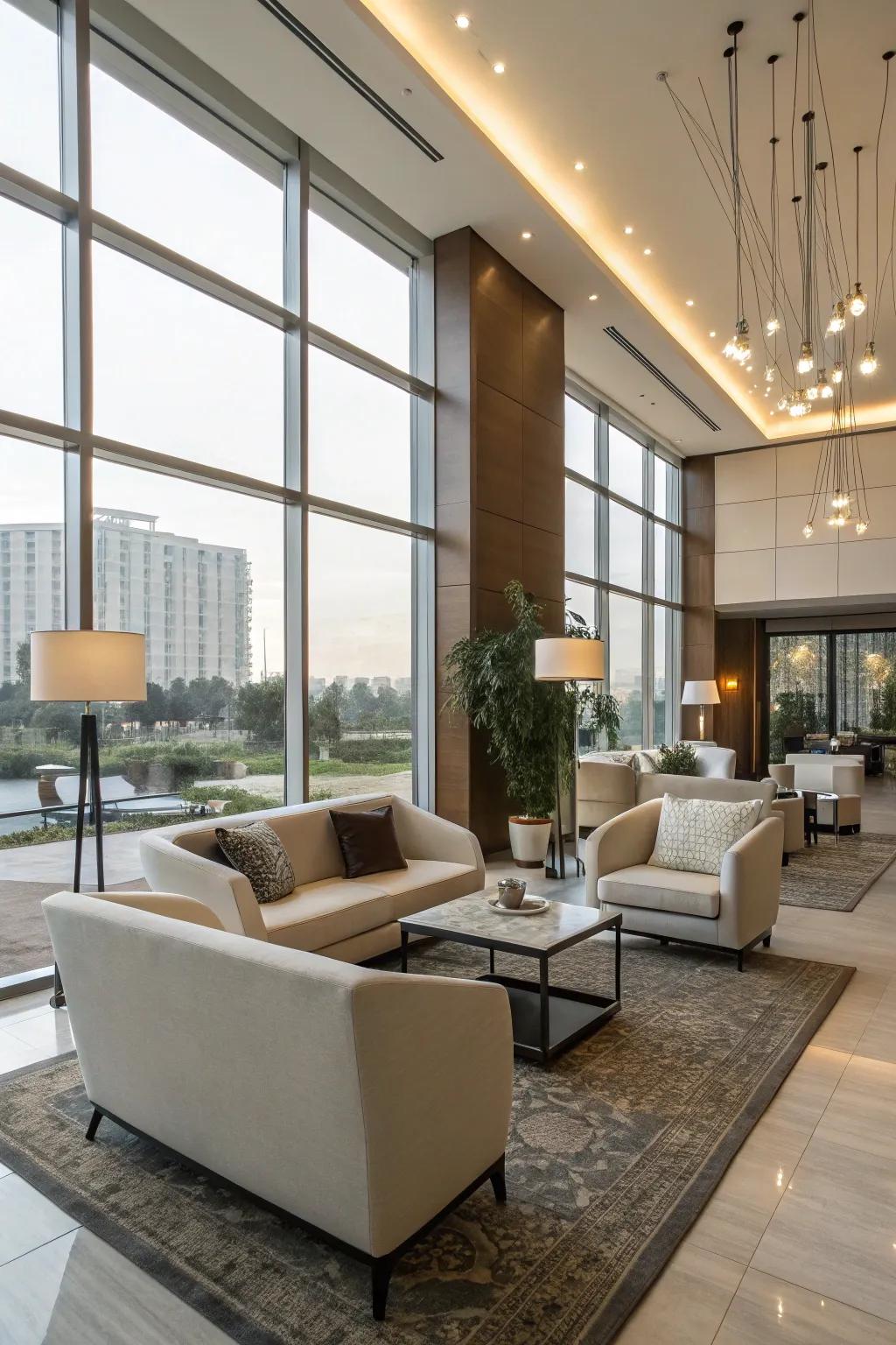 A modern design with sleek and minimalist elements.
