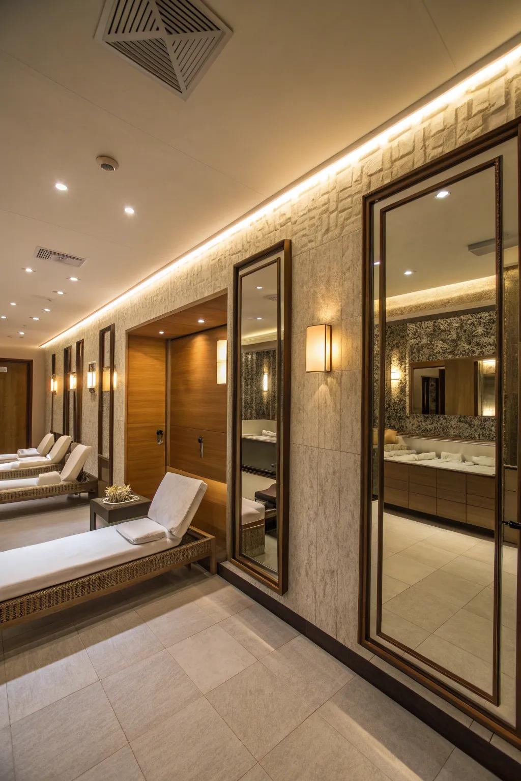 Mirrors amplify light and create a sense of spaciousness.
