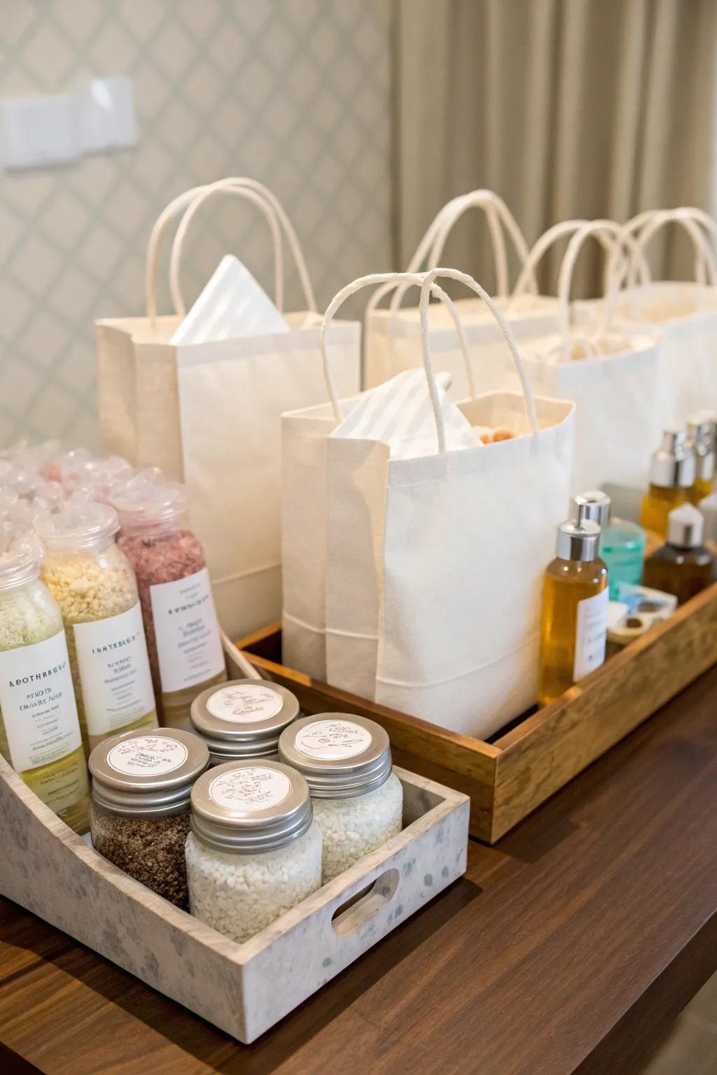 Gift your guests lasting memories with thoughtful spa goodie bags.