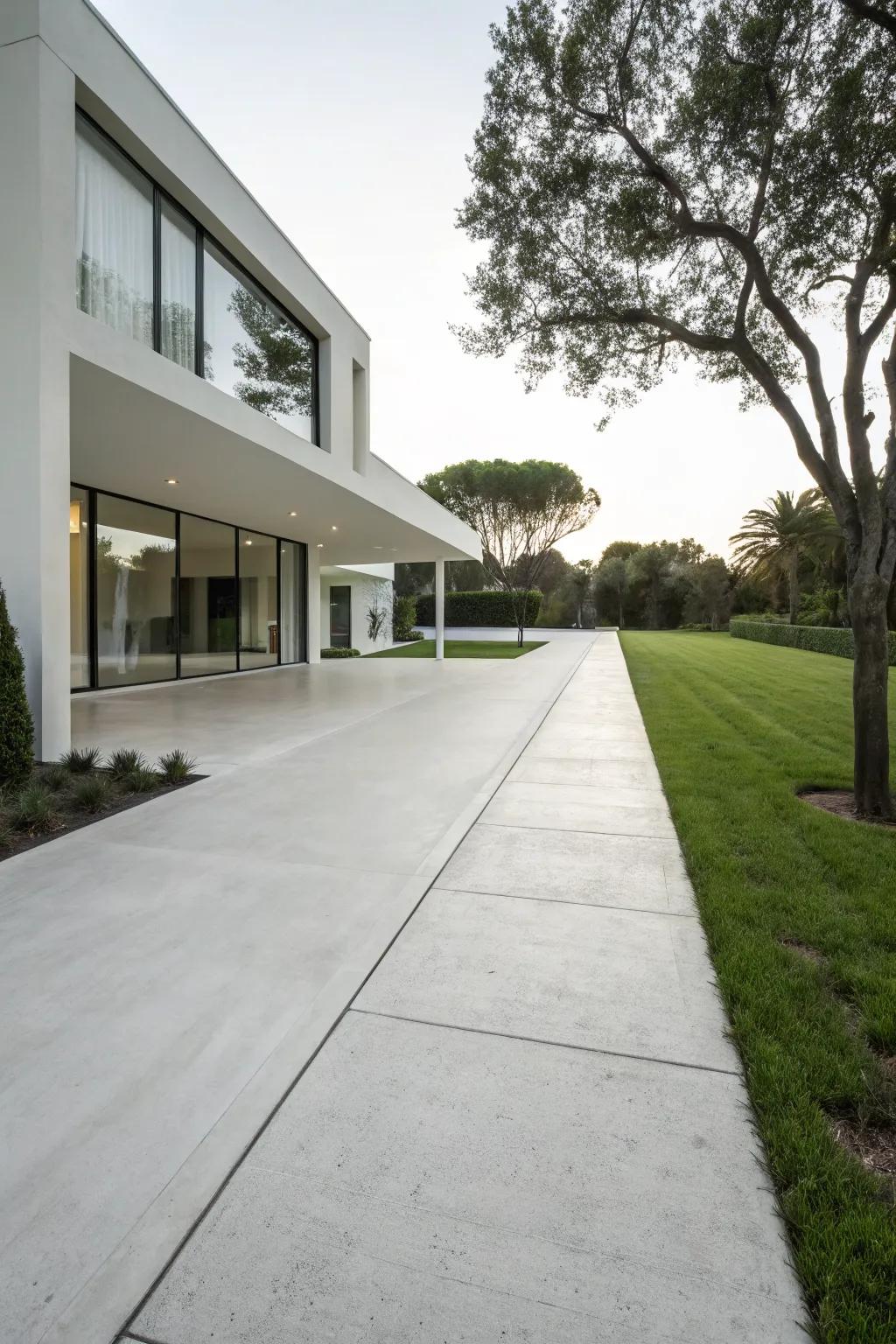 White-washed stain brightens this contemporary driveway.