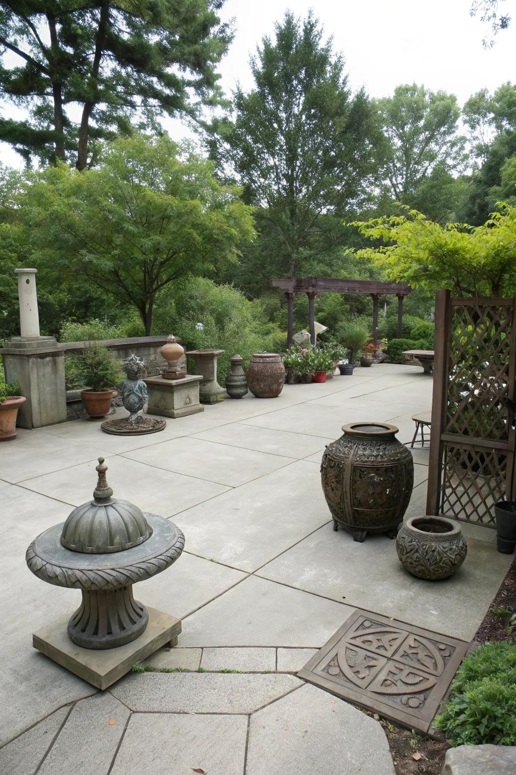 Outdoor art displays bring culture and creativity to your patio.