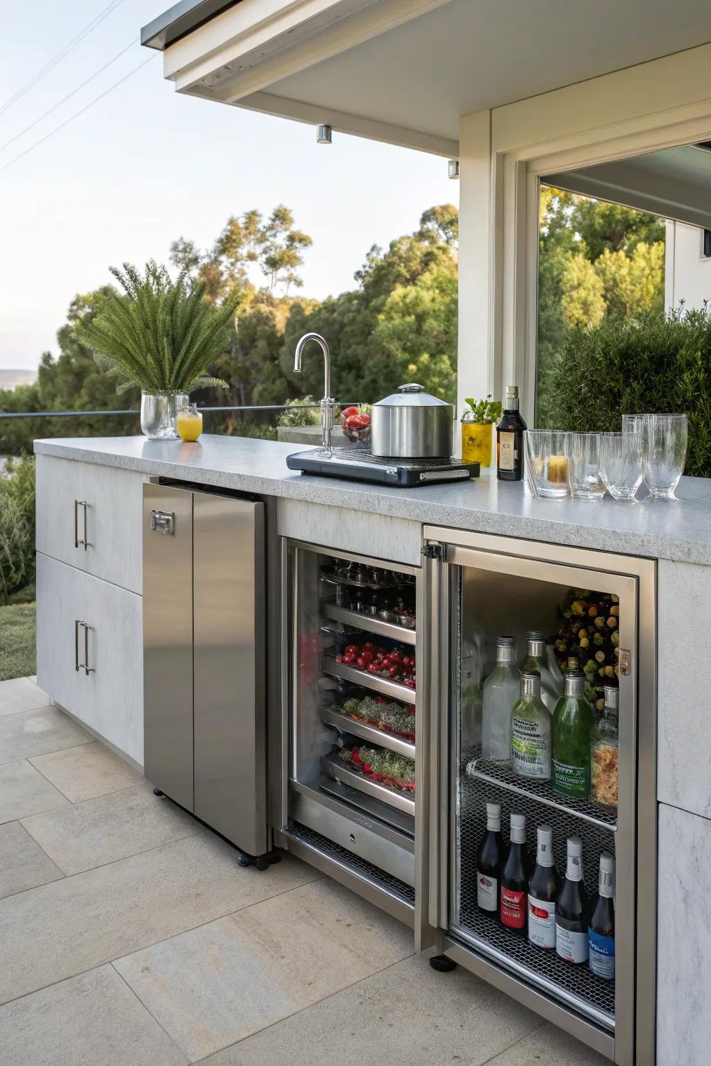 Keep the drinks flowing with a handy beverage station.