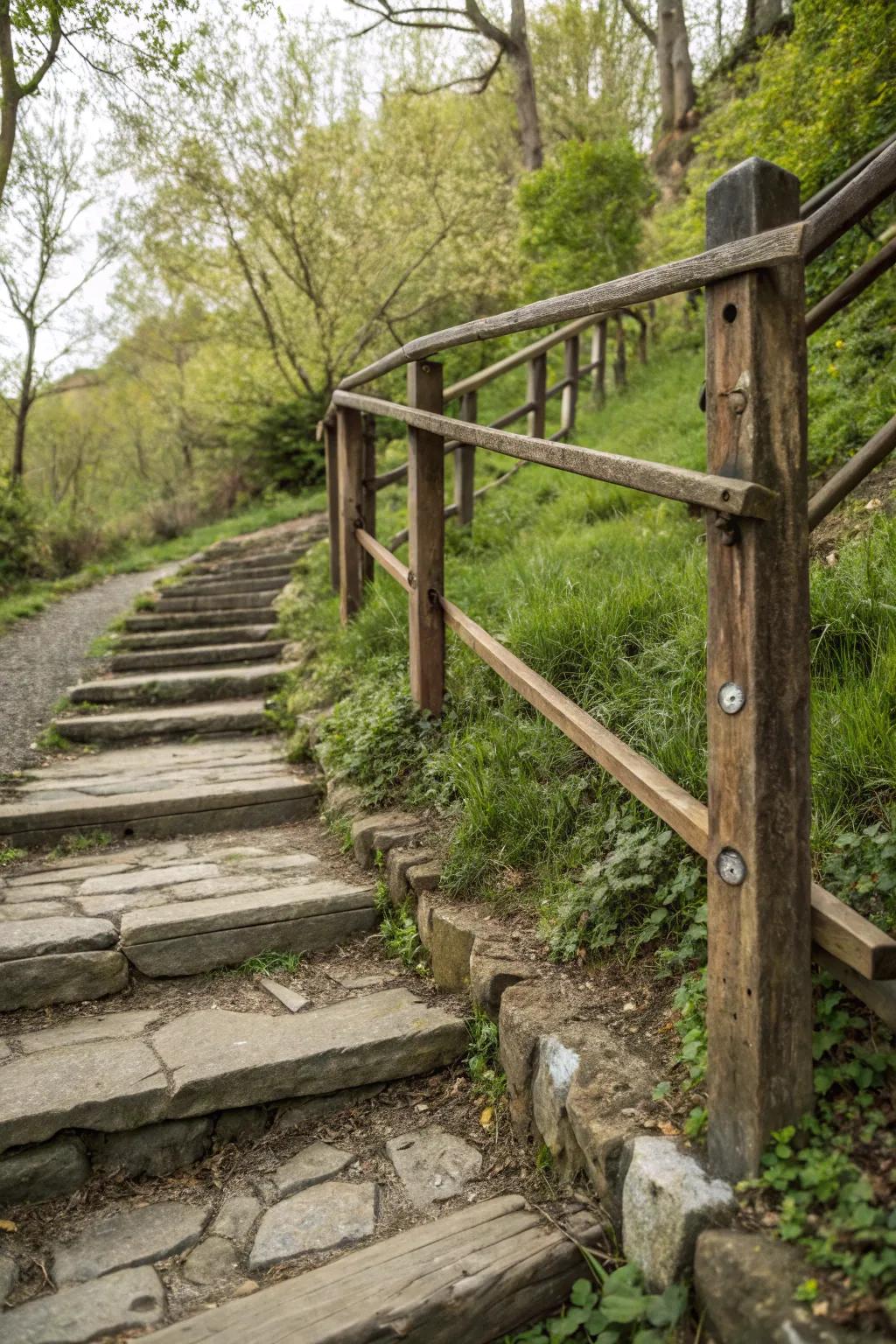 Reclaimed materials offer eco-friendly and unique railing designs.