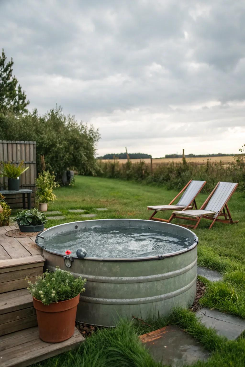Enjoy flexibility in your outdoor setup with a portable hot tub design.