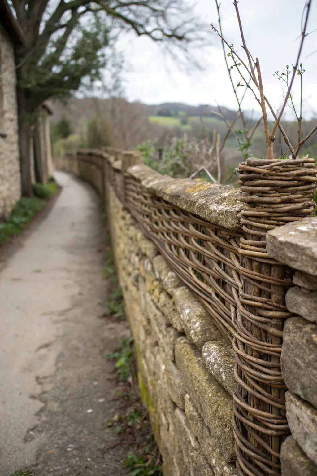 Handcrafted texture with woven materials.