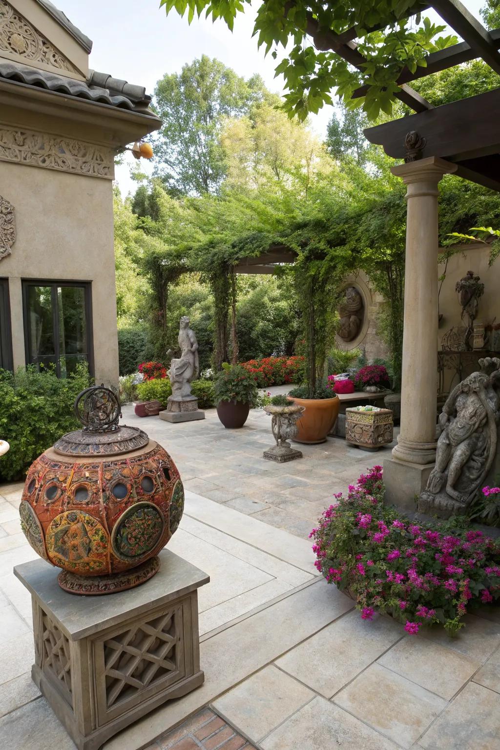 Artful decor adds aesthetic appeal to your patio.