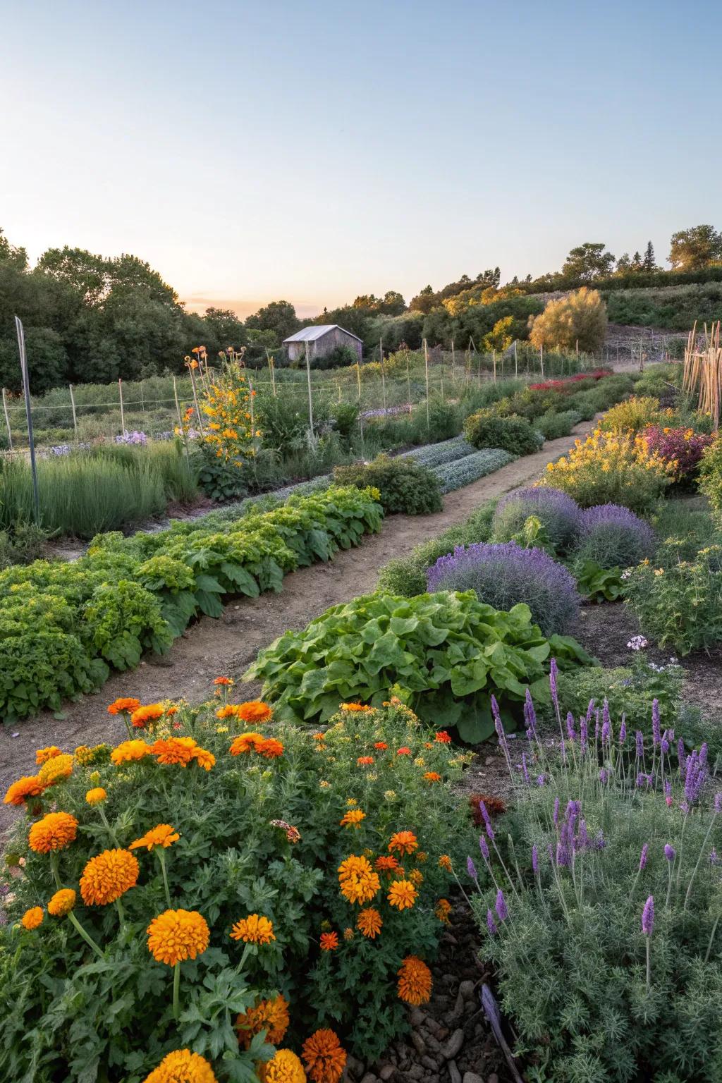 A healthy garden maintained with organic pest control.