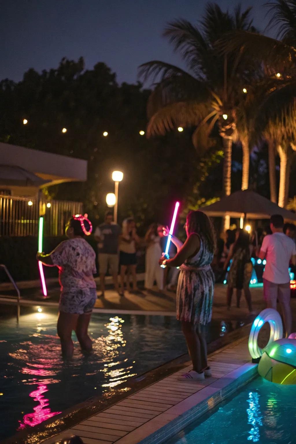 A glow-in-the-dark theme creates a vibrant and unforgettable finale.
