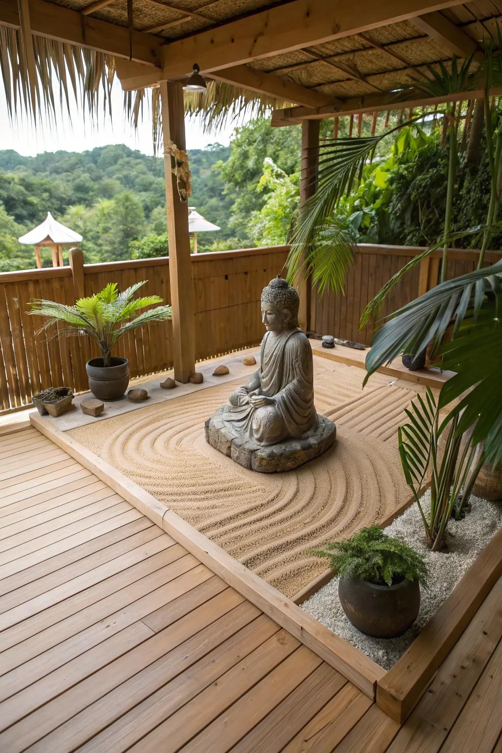 A Zen corner creates a peaceful retreat
