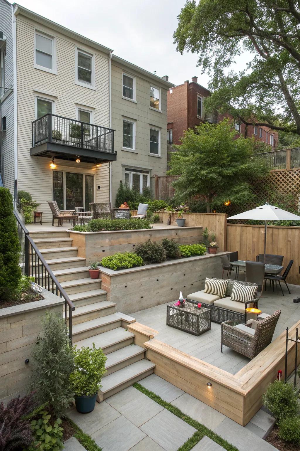 Multi-level designs add dimension and privacy.