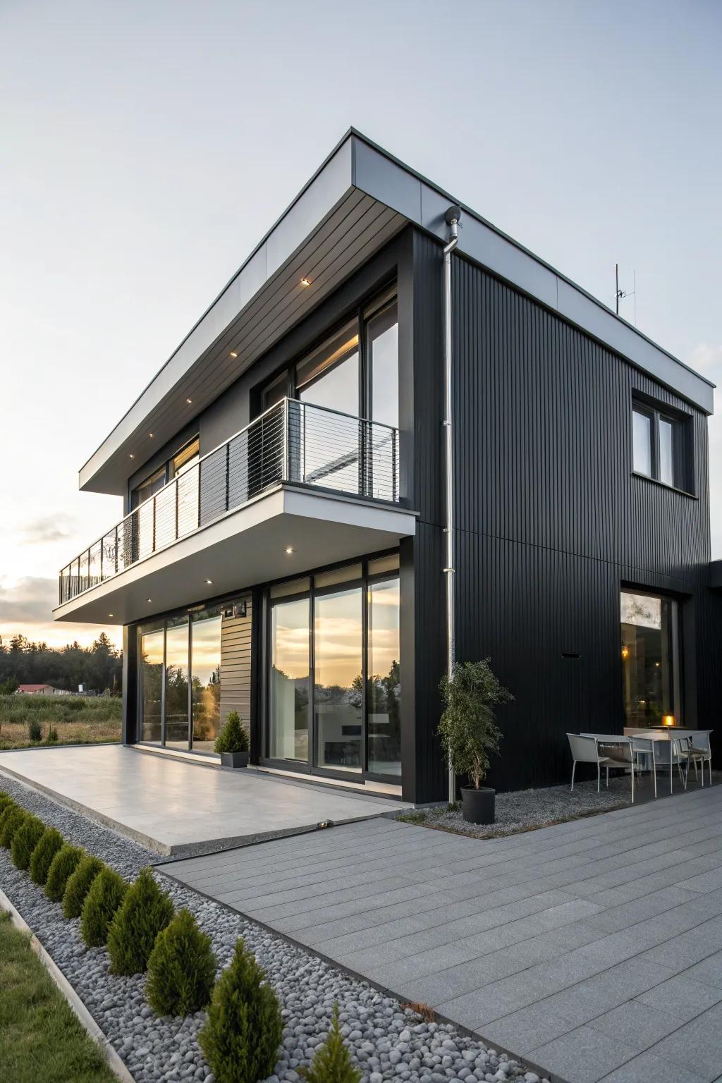 Black and silver add a sleek, modern edge to this contemporary home.
