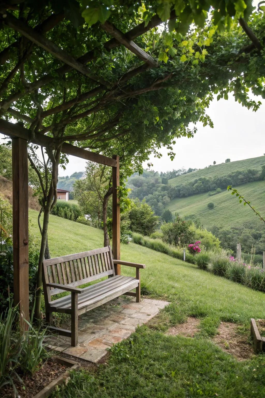 A meditation nook invites tranquility.