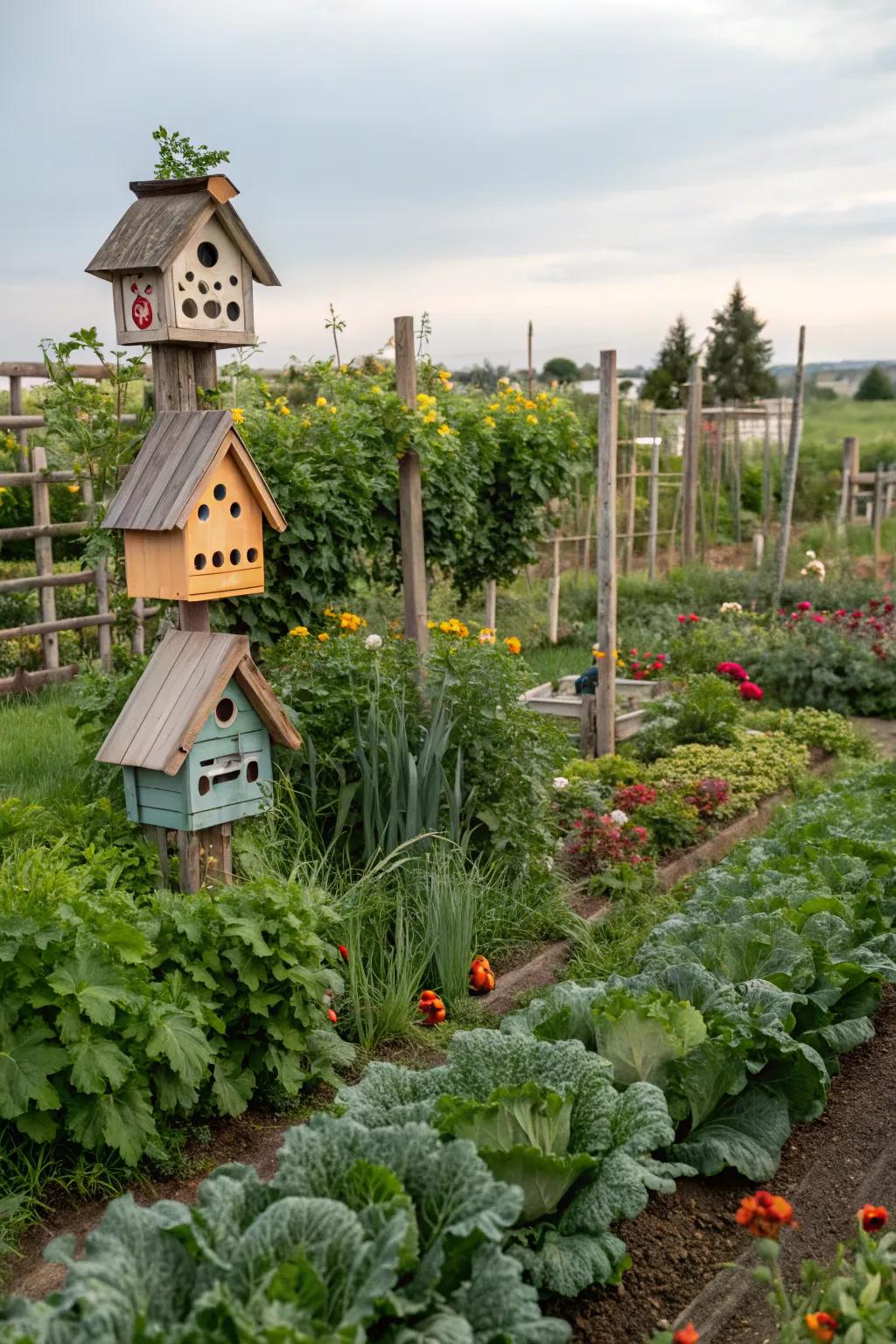 Wildlife habitats encourage biodiversity and a healthy garden ecosystem.
