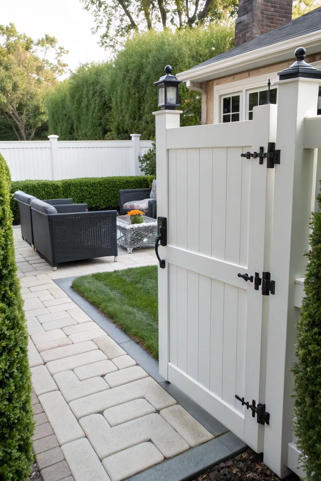 Enhance your gate with decorative hardware.