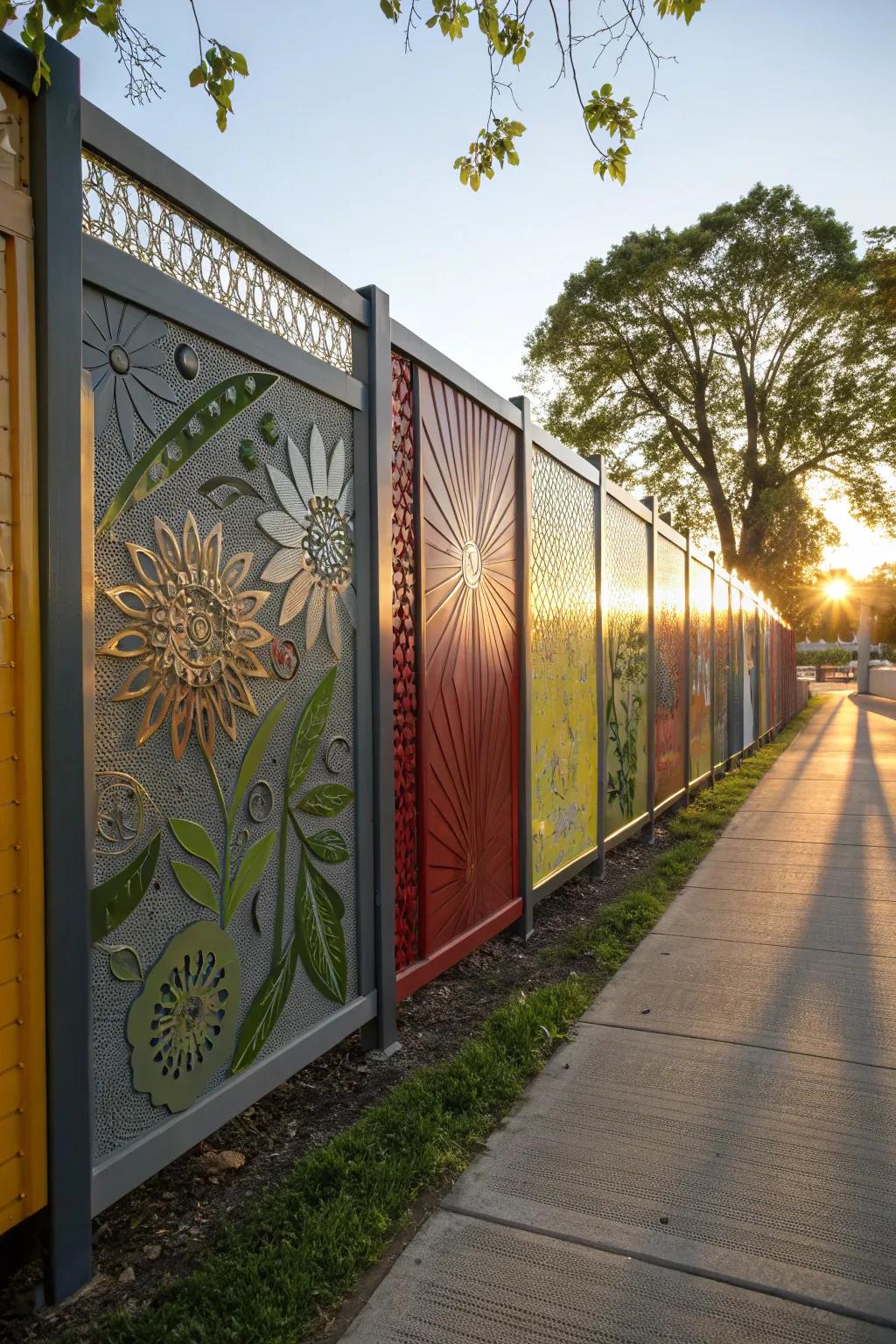 Transform your fence into an art display with decorative panels.
