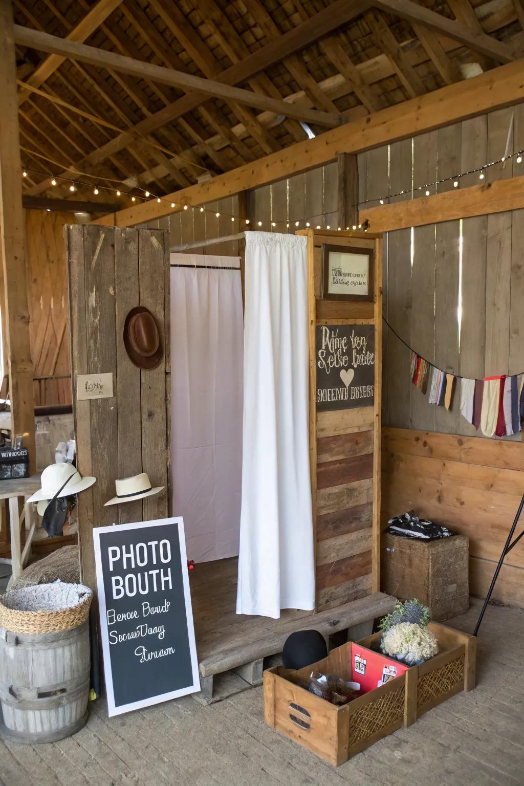 DIY photo booth for capturing fun memories.